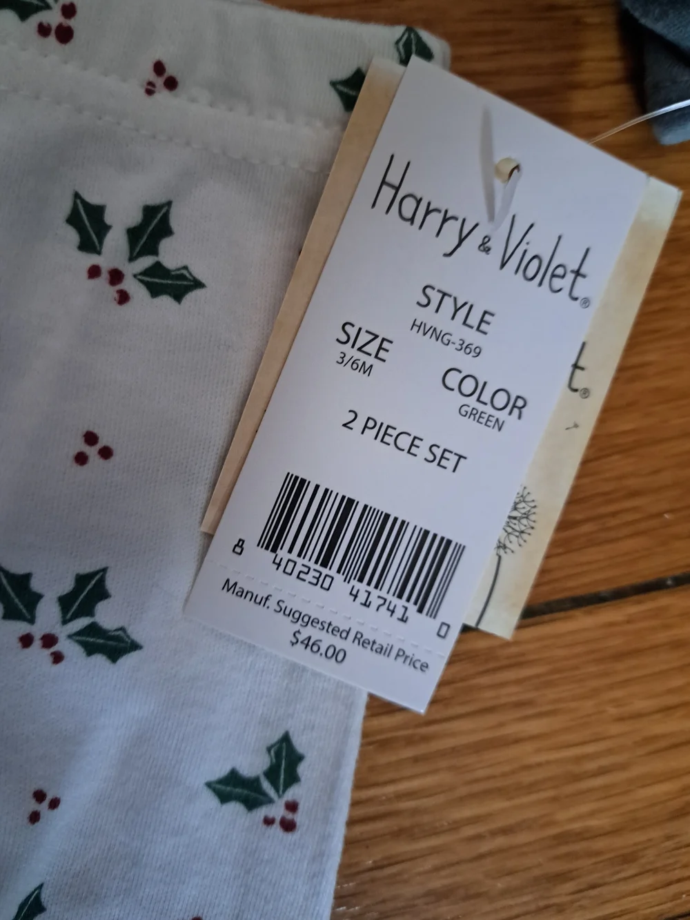 Blue Hooded Baby Set with Holly Print Pants